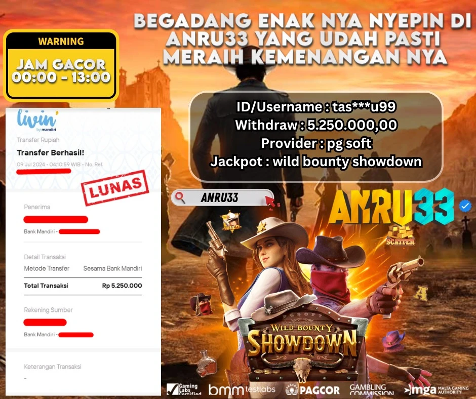 ANRU33 JACKPOT SLOT WILD BOUNTY SHOWDOWN Rp. 5.250.000,- DIBAYAR LUNAS