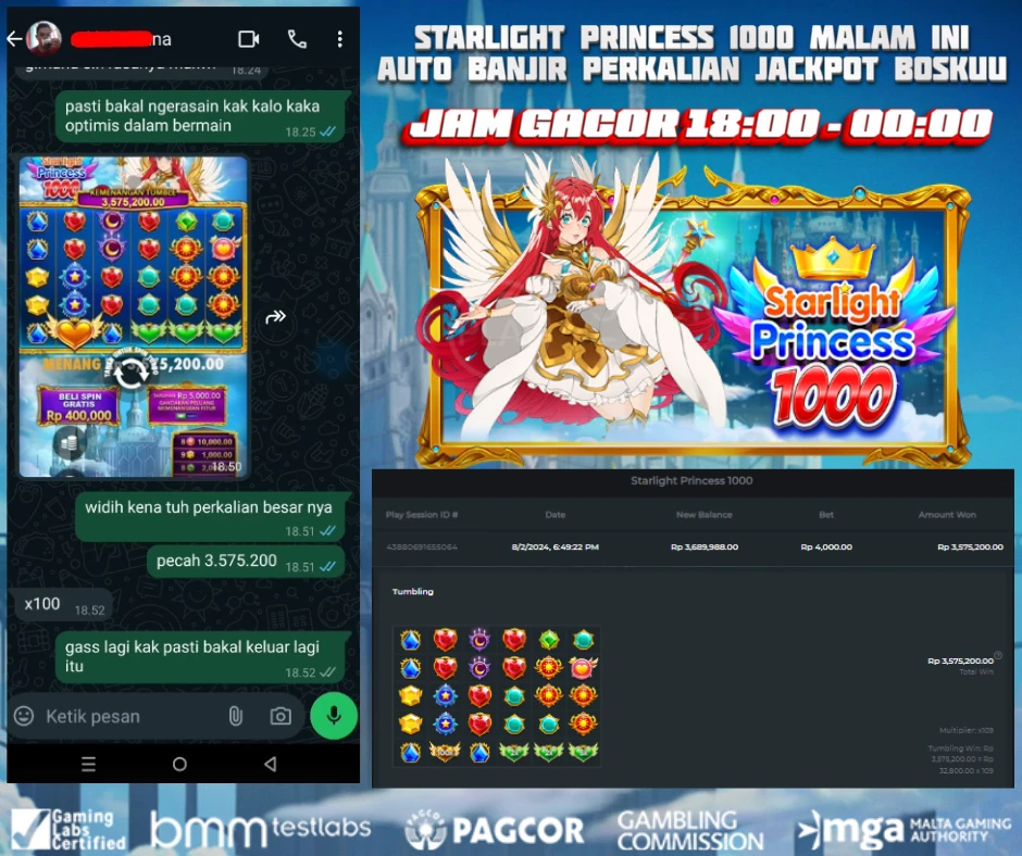 ANRU33 JACKPOT SLOT STARLIGHT PRINCESS 1000