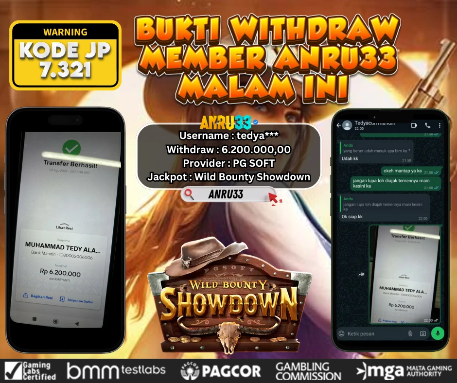 ANRU33 JACKPOT SLOT Wild Bounty Showdown Rp 6.200.000,00- DIBAYAR LUNAS