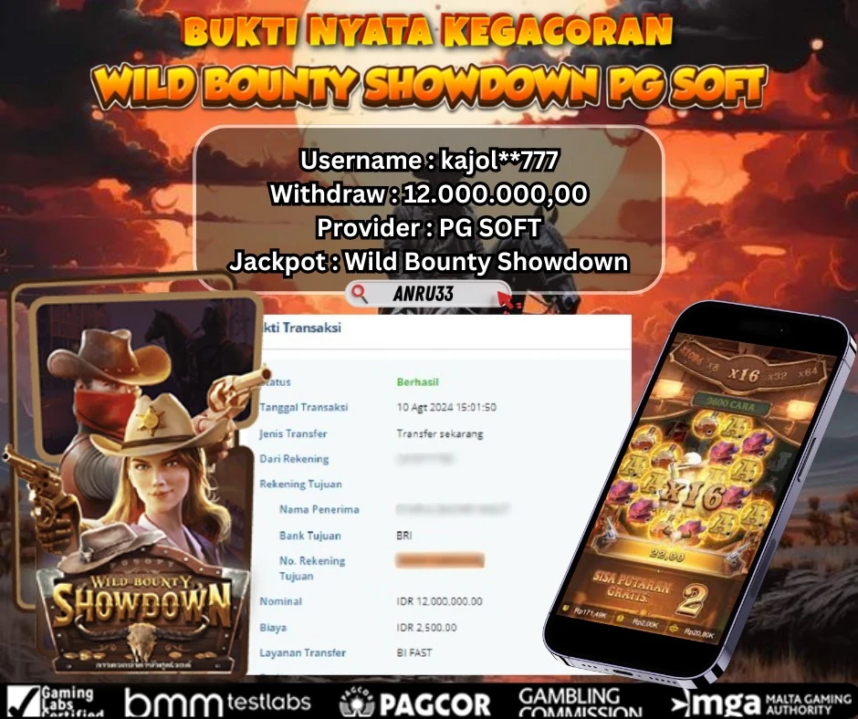 ANRU33 JACKPOT SLOT Wild Bounty Showdown Rp 12.000.000,00- DIBAYAR LUNAS