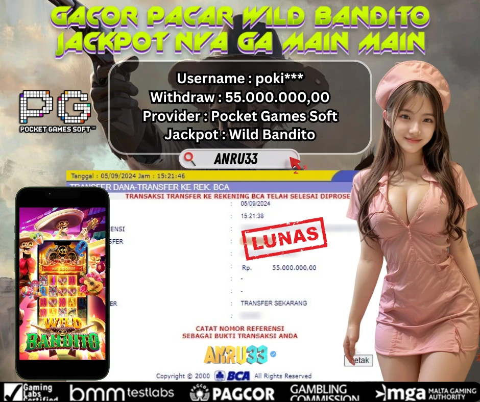 ANRU33 JACKPOT SLOT Wild Bandito RP 55.000.000,00 - DIBAYAR LUNAS