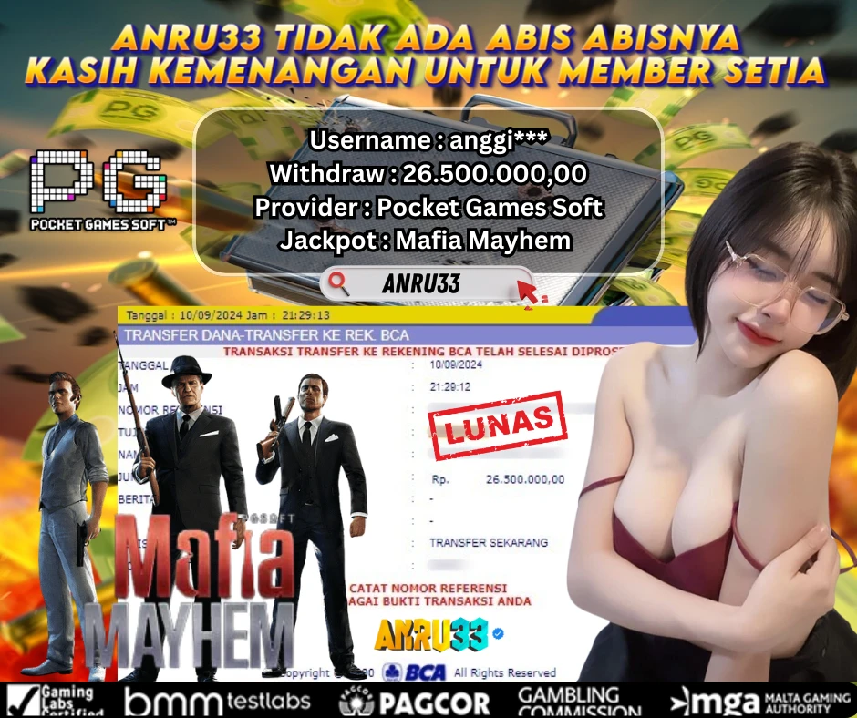 ANRU33 JACKPOT SLOT Mafia Mayhem RP 26.500.000,00 - DIBAYAR LUNAS